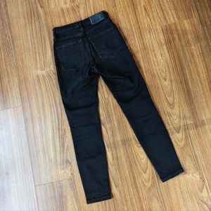 Everlane High Rise Authentic Stretch Black Skinny Jeans 25 Ankle